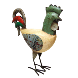 Kogut figurka drewno metal z recyclingu 33cm